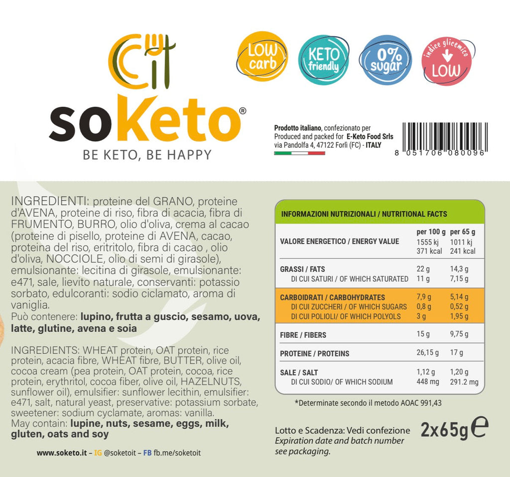 Keto briošas su kakavos kremu (2x65 g)