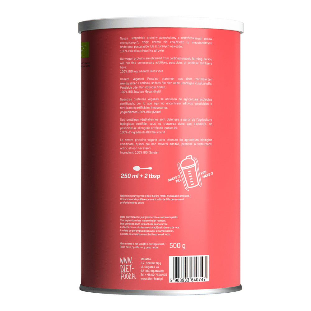 Bio Vege baltymų mišinys – braškių skonio, 500 g